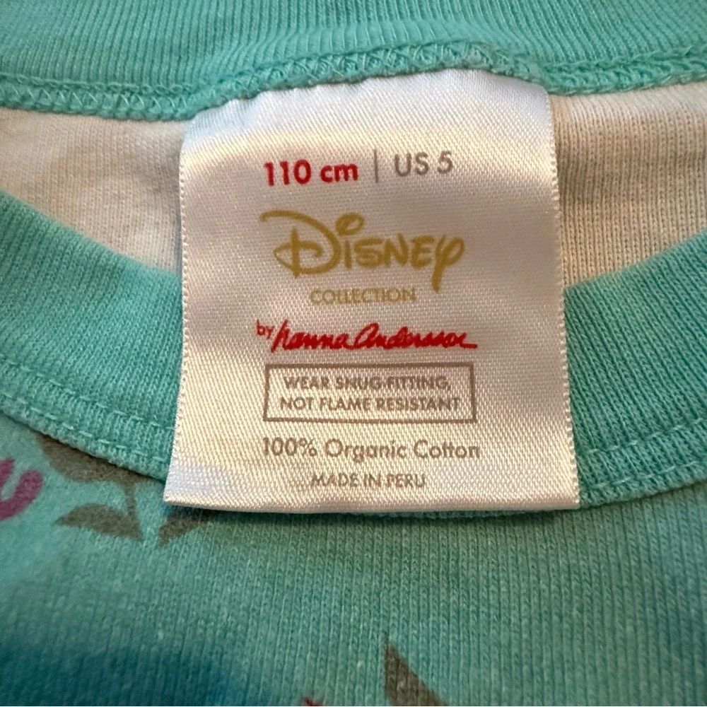 Hanna Andersson Disney Ariel Little Mermaid Pajamas Organic Cotton Kids 5 110